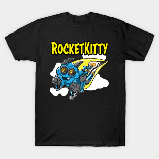 Rocket Kitty T-Shirt - Rocket Kitty rocketing throught the sky by 